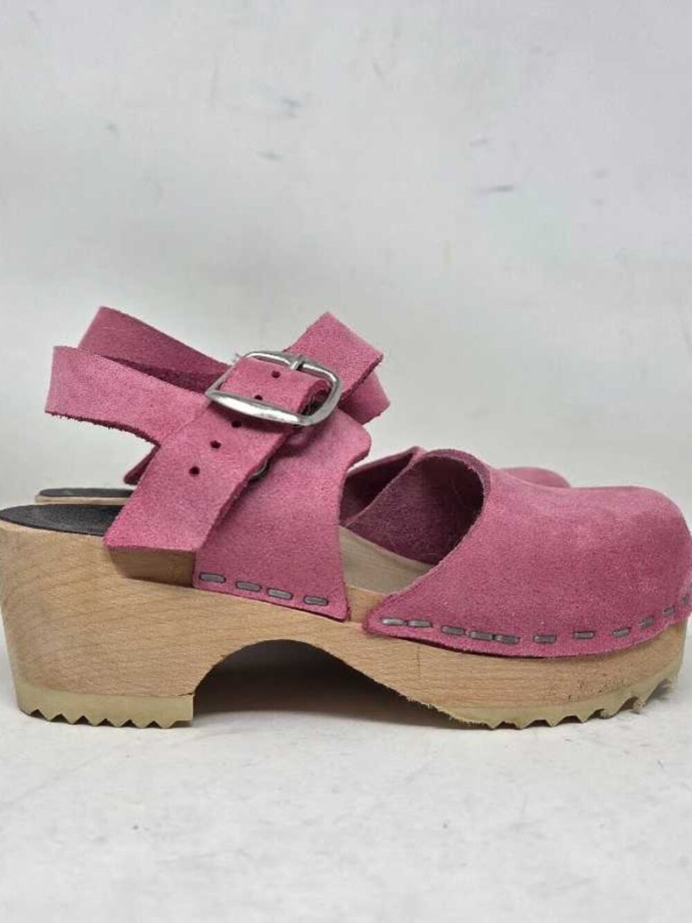 Toddler girls EU 26 (US 9-9.5) Cape Clogs pink wooden Mary Jane made in Sweden